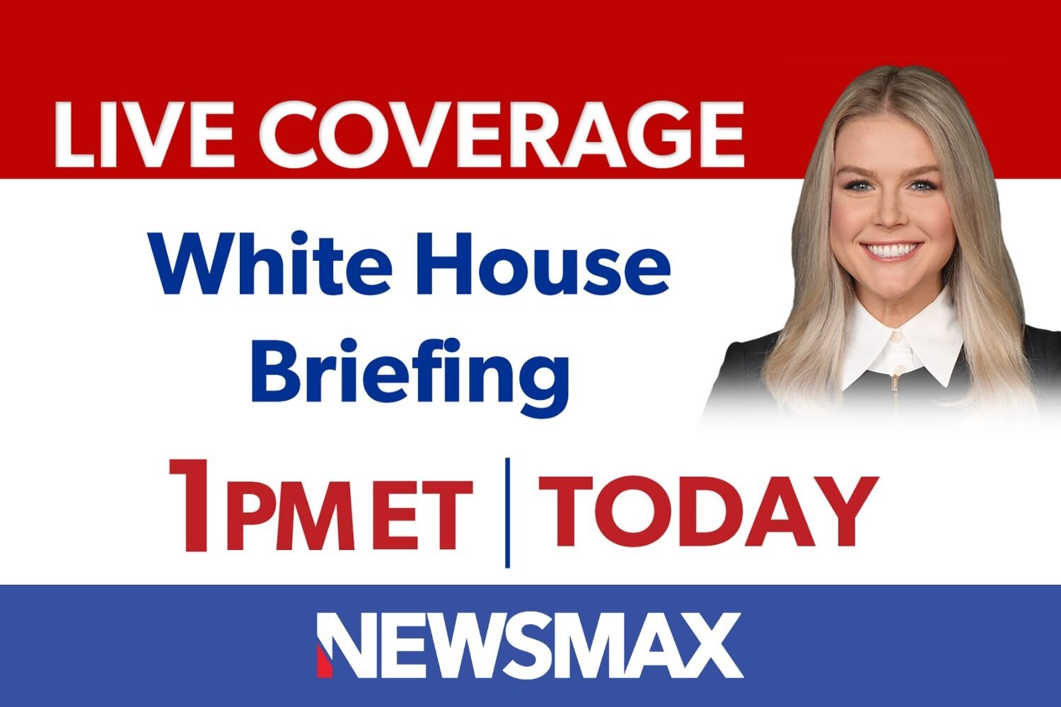 TUNE IN: LIVE coverage of White House press secretary Karoline Leavitt’s briefing — TODAY at 1 PM ET...