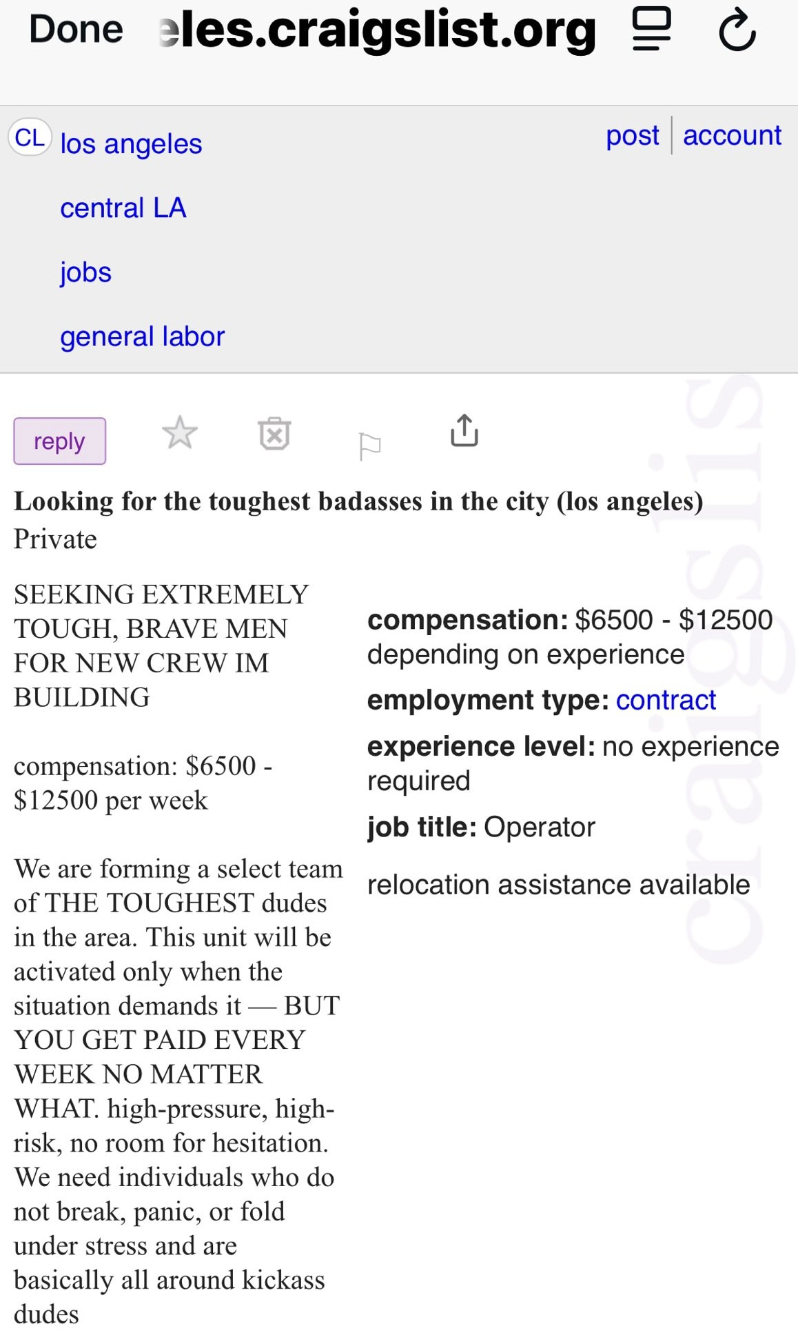 𝐉𝐎𝐇𝐍⚔️𝐒𝐓𝐑𝐀𝐍𝐃 on GETTR : WOW: Craigslist ad seeking paid agitators to cause riots and mayhem in Los Angeles

It’s not a “conspiracy theory...