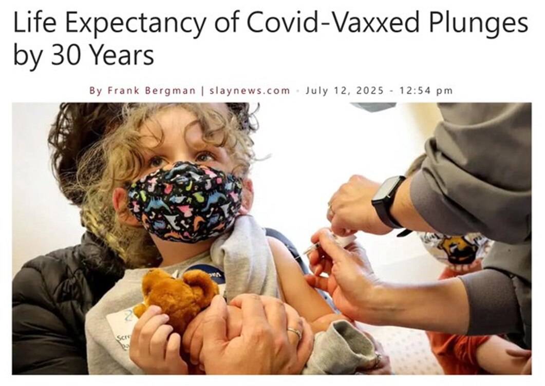 ⚠️💀 研究揭示：接种新冠疫苗的人预期寿命骤降30年

由都灵大学马可·亚历山德里亚教授领导的研究，发表在MDPI上，发现接种两剂或更多剂mRNA疫苗会使寿命缩短37%。

在美国，2019年的预期...