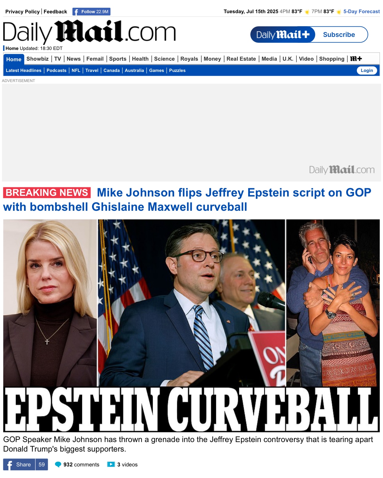 Speaker Johnson Supports Maxwell Congressional Testimony, Full Release of Documents 

https://www.da...