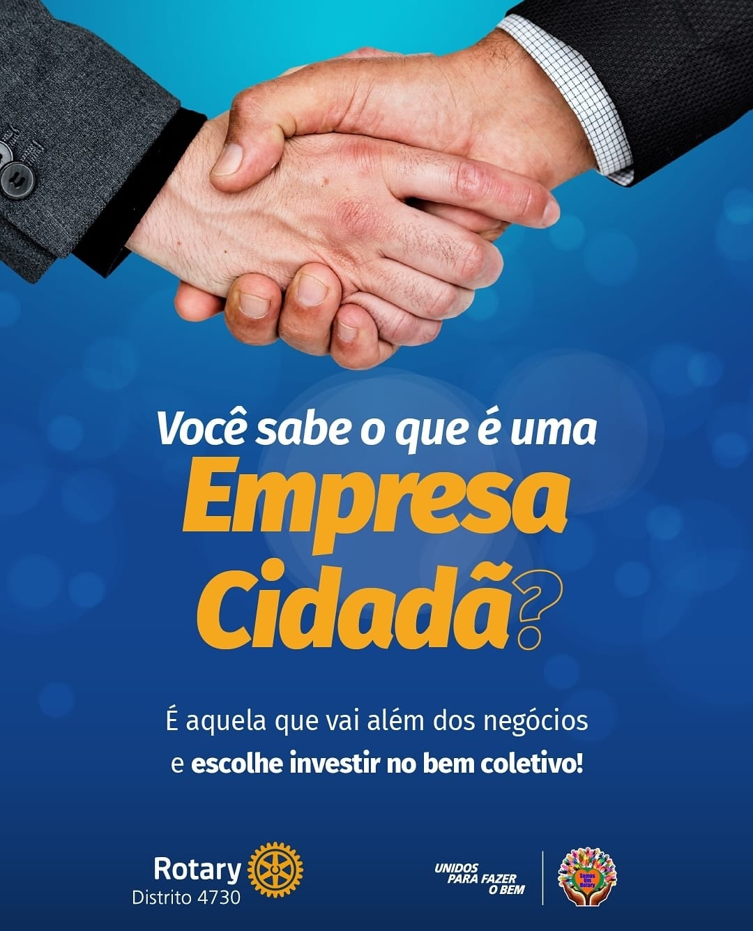 Texto do Rotary - Distrito 4730

Ser uma Empresa Cidadã é investir em um futuro mais justo e solidár...