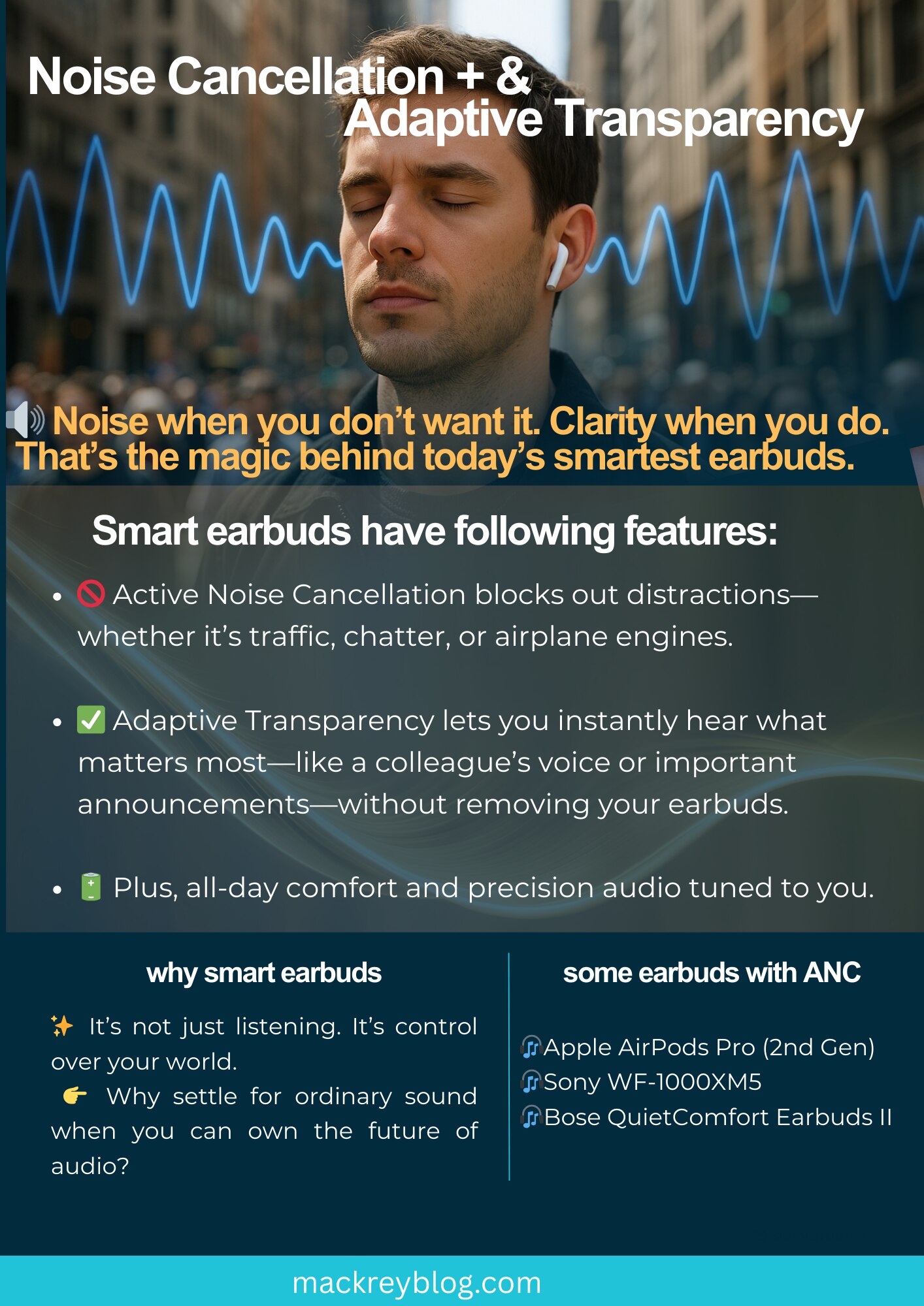 ✨ Imagine walking through a busy street… and suddenly, silence.

That’s the magic of Active Noise Ca...