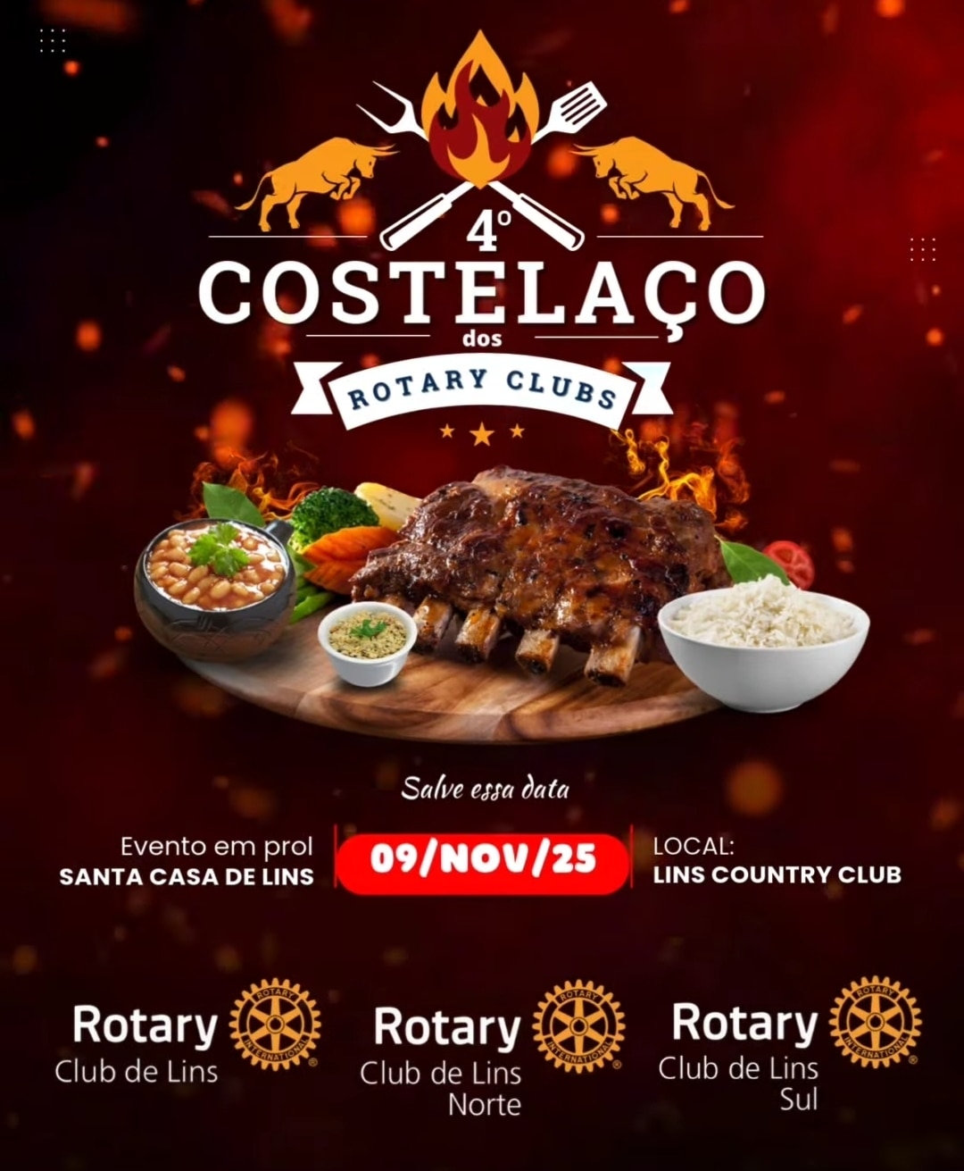 Texto do Costelaço e dos Rotary Clubs de Lins

Mais um evento com a qualidade que vocês já conhecem,...