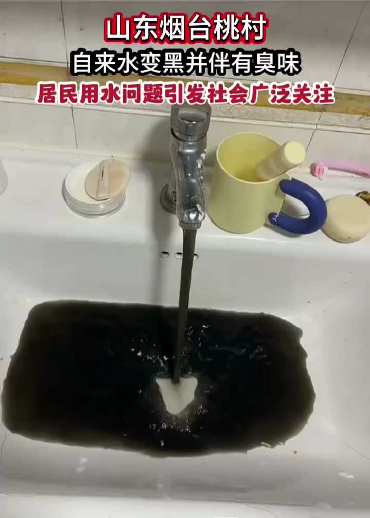 最新消息：山东和天津 #自来水 #饮用水 也出问题了‼️
🤮#山东 #烟台 桃村居民自来水变黑井伴有臭味！
🤮#天津 有居民反馈自来水发黄发臭！

💥粪水压力测试成功通过之后，现在又配方升级了，...