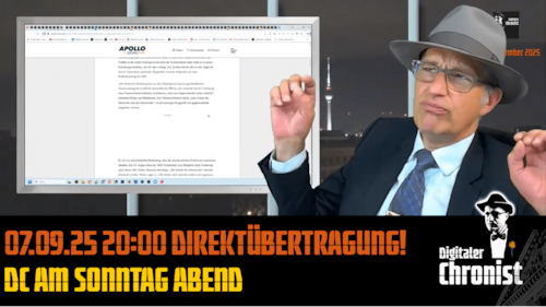 Aufzeichnung vom 07.09.25 Direktübertragung! DC am Sonntag Abend