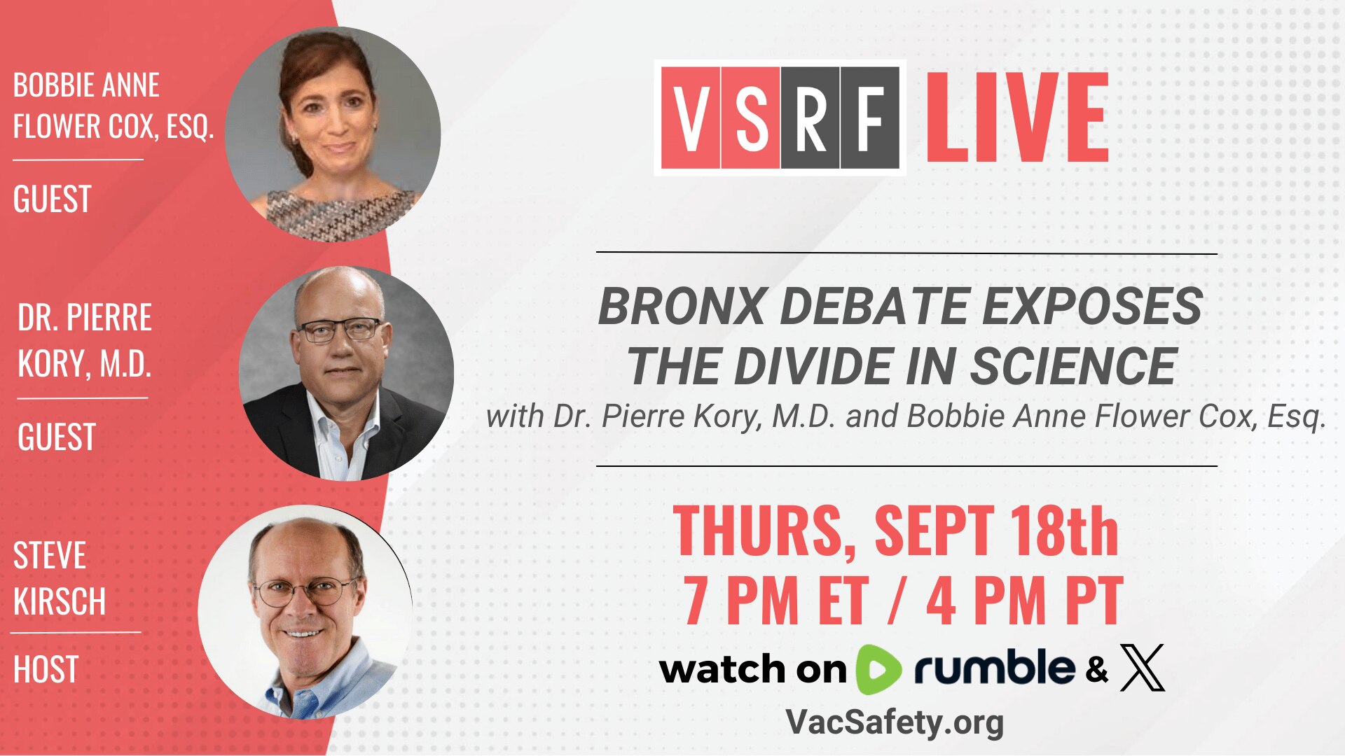🚨 TONIGHT on VSRF Live!

Dr. Pierre Kory joins Steve for a post-debate breakdown.

Later, NYC attor...