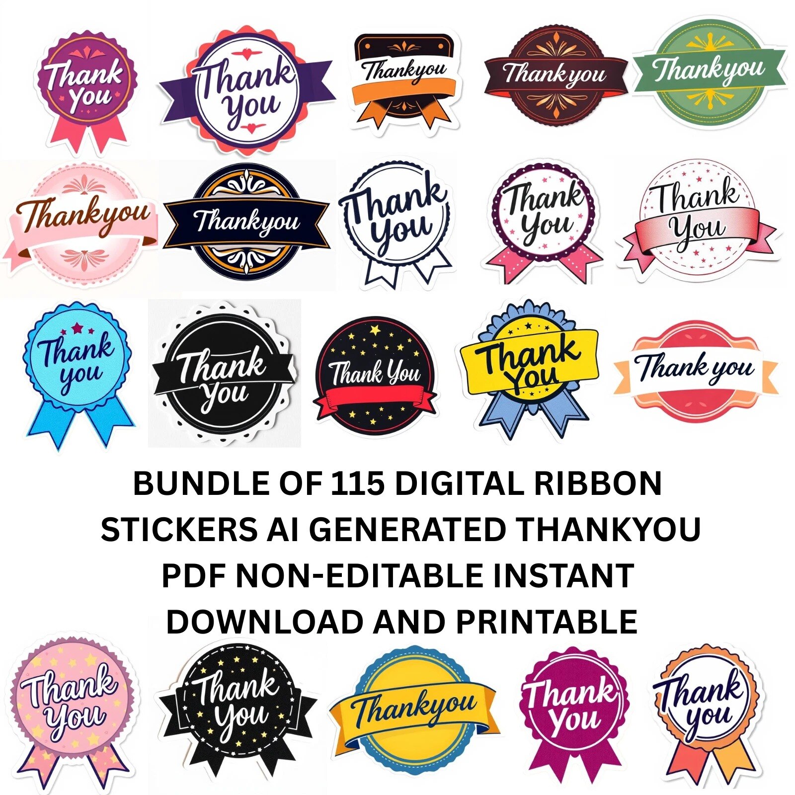 115 Bundle of Digital PDF NonEditable 
Thankyou stickers Downloadable Printable
https://www.ebay.com...
