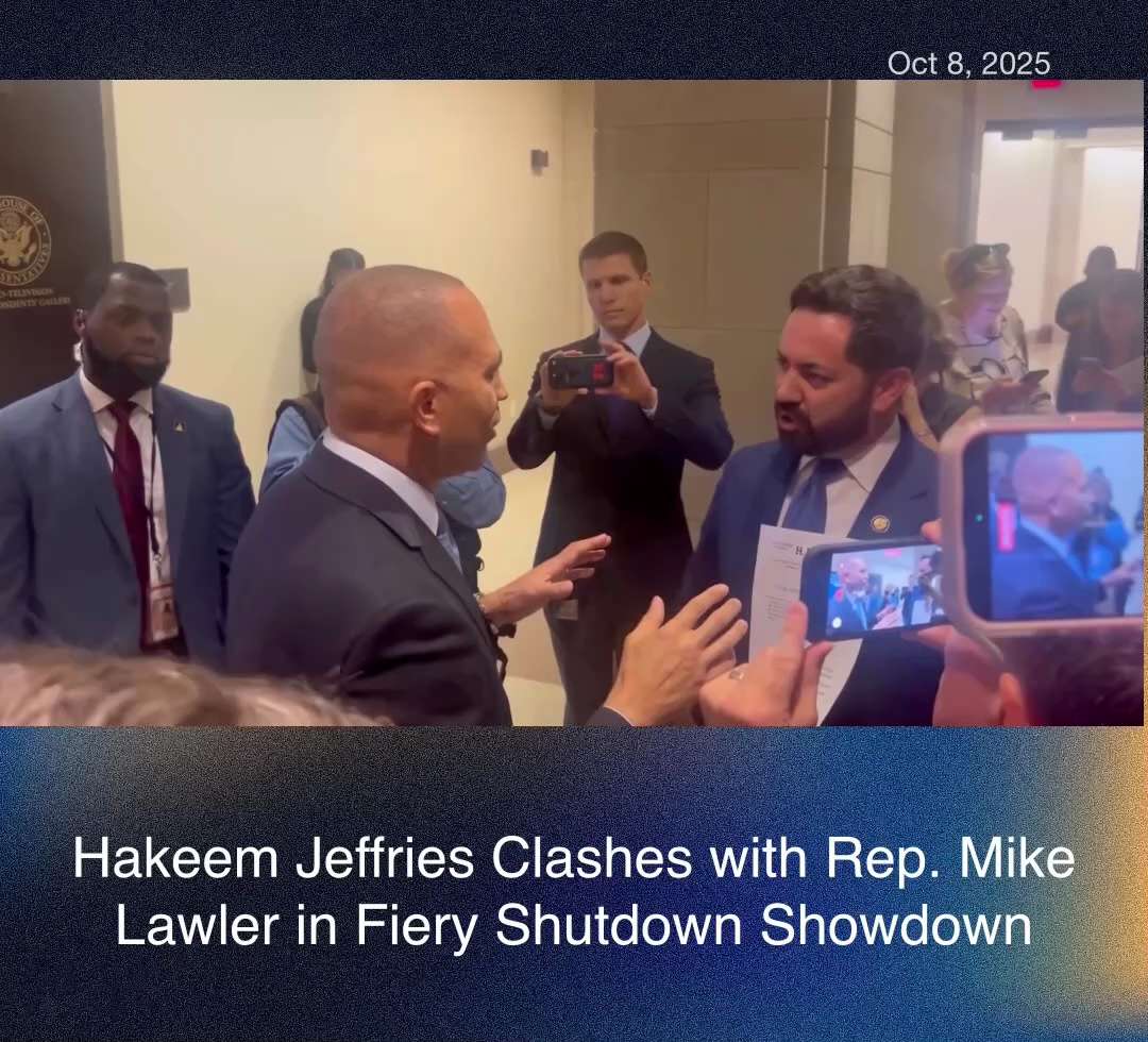 🚨 BREAKING: Tense Confrontation Between Hakeem Jeffries and Rep. Mike Lawler (R) During Shutdown Ta...