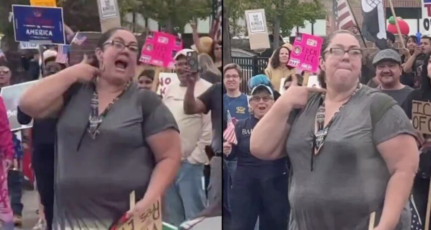 NO Kings protest: THIS, is elementary school teacher, Lucy Martinez, who gleefully, REPEATEDLY,  sim...