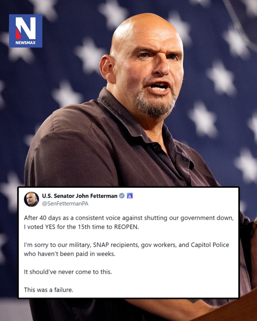 “I VOTED YES”: Pennsylvania Sen. John Fetterman took to X Sunday night and apologized to the militar...