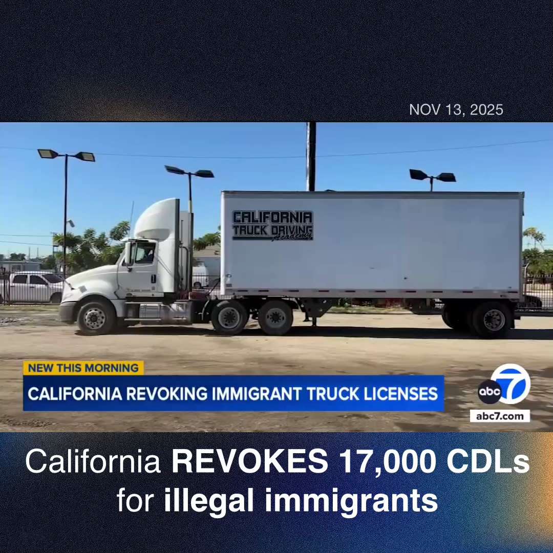🚨 BREAKING: California REVOKES 17,000 CDLs for illegal immigrants!
Trump pressure forces DMV to adm...