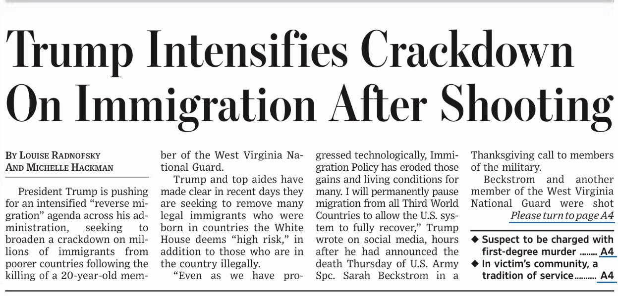 President Trump Goes Next Level on Restrictions and Mass Deportations 


WSJ Print: Trump Intensifie...