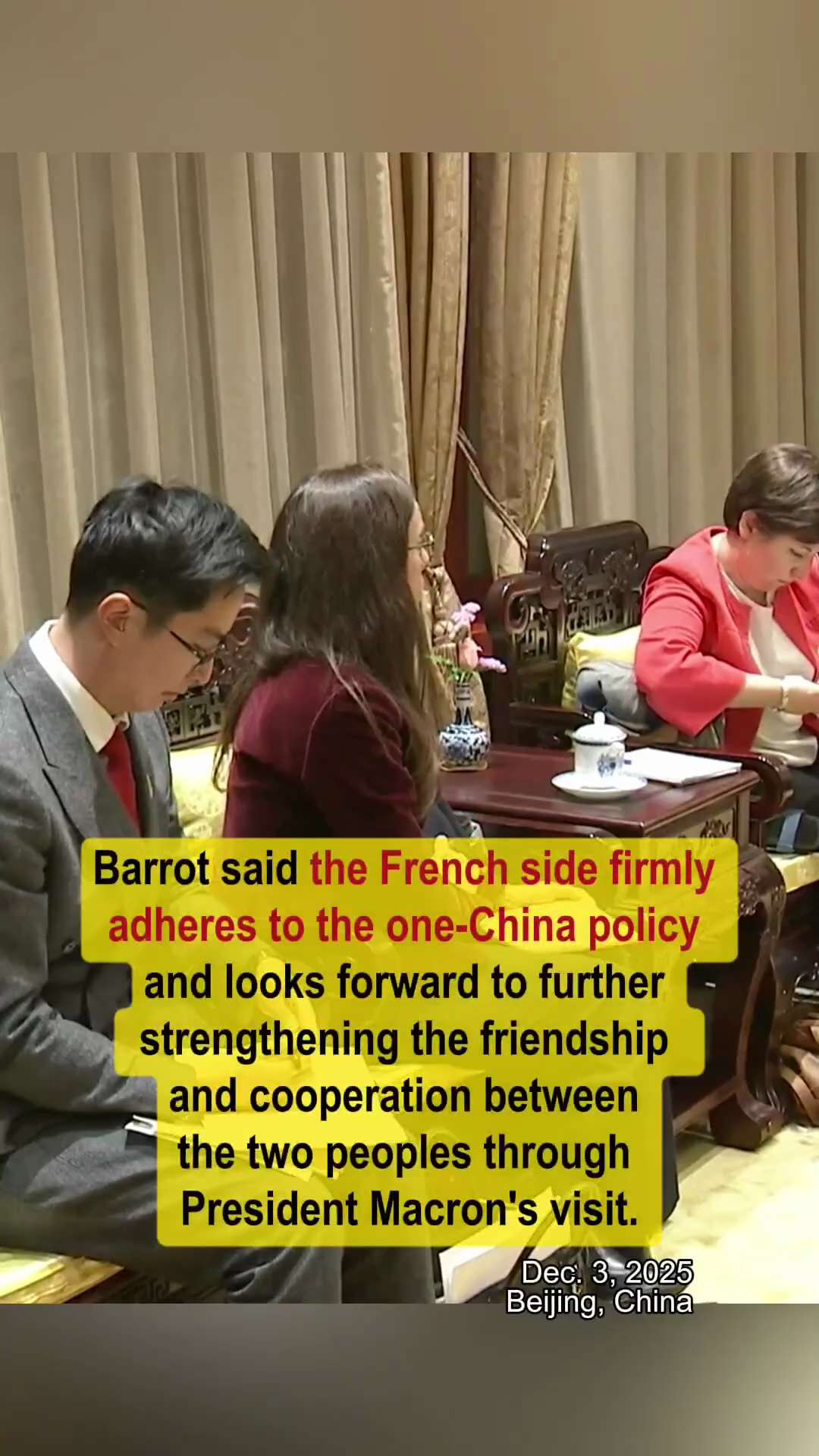 🇫🇷 🇨🇳 CCP Foreign Minister Wang Yi pressed France on Japan’s recent comments about Taiwan during...