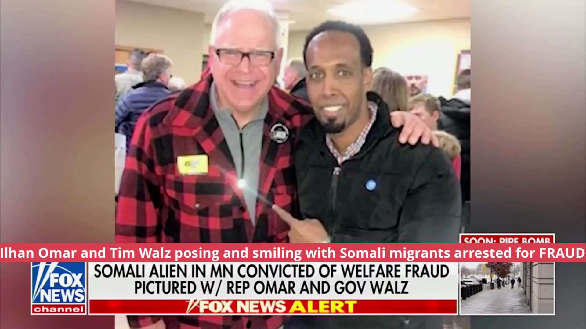 🚨BOMBSHELL: Newly unveiled photos show Ilhan Omar and Tim Walz posing and smiling with Somali migra...
