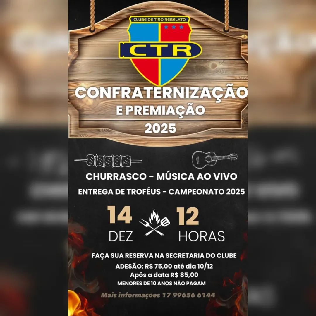 🎉 Festa de Confraternização + Entrega de Troféus – Campeonato Interno 2025 🎯

É com muita alegria ...