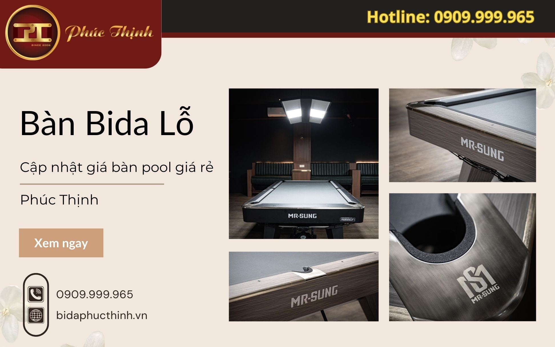 Bàn Bida lỗ - giá bàn pool giá rẻ tại Phúc Thịnh

Bàn Bida lỗ là mẫu bàn với 6 lỗ, được sản xuất để ...