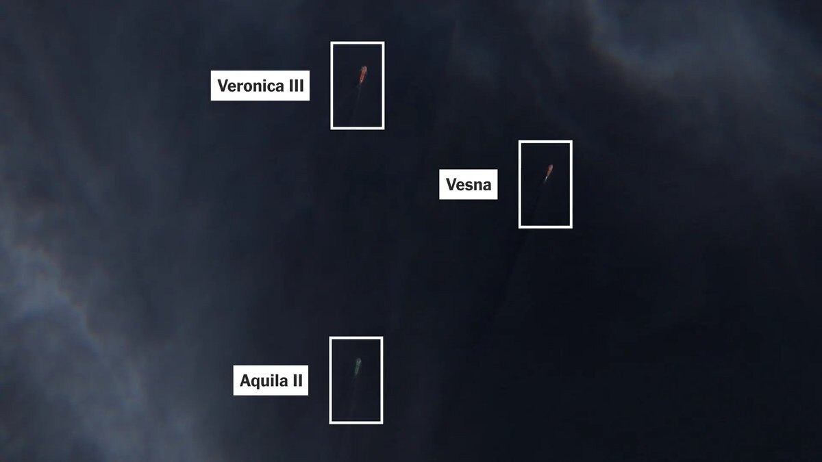 UK-based NATO officials are monitoring three sanctioned Russian-linked oil tankers - Vesna, Veronica...