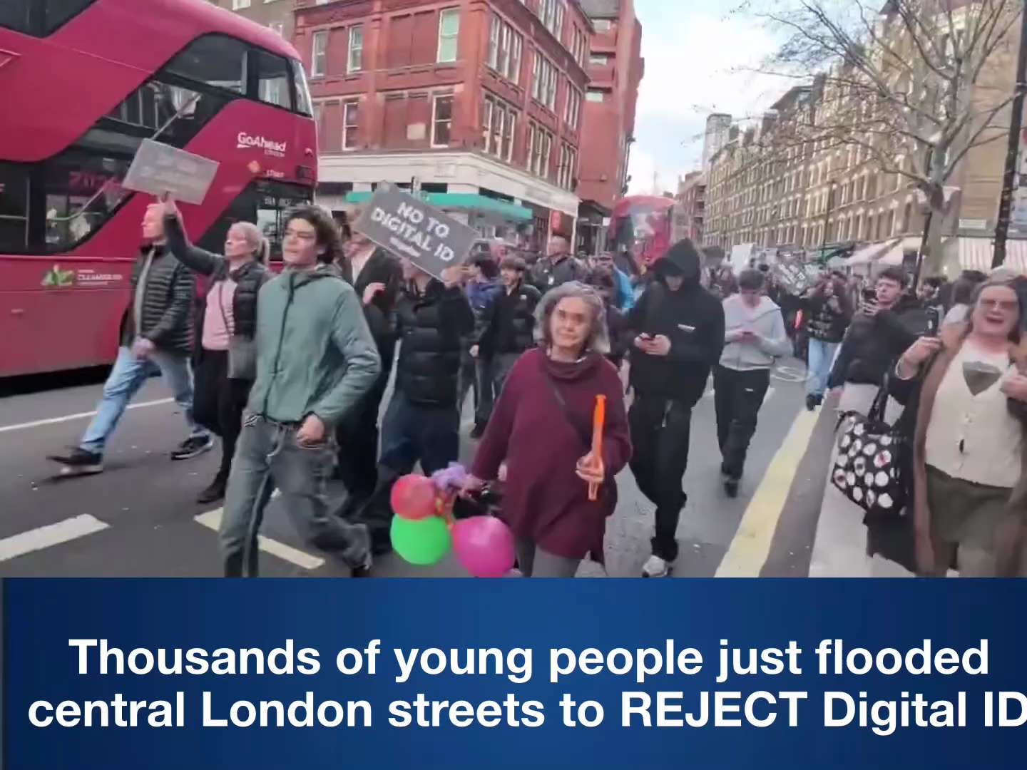 🚨HOLY SH*T: Thousands of young people just flooded central London streets to REJECT Digital ID comp...