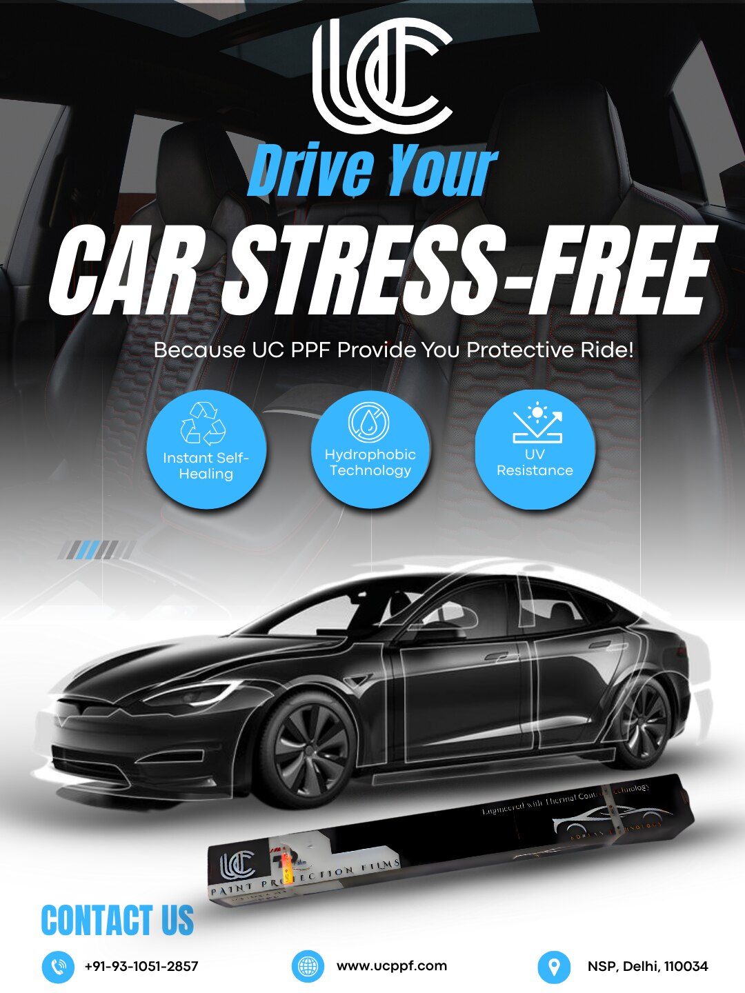 UC PPF offers Premium paint protection film to ensure your car stays shiny forever with life-time E-...