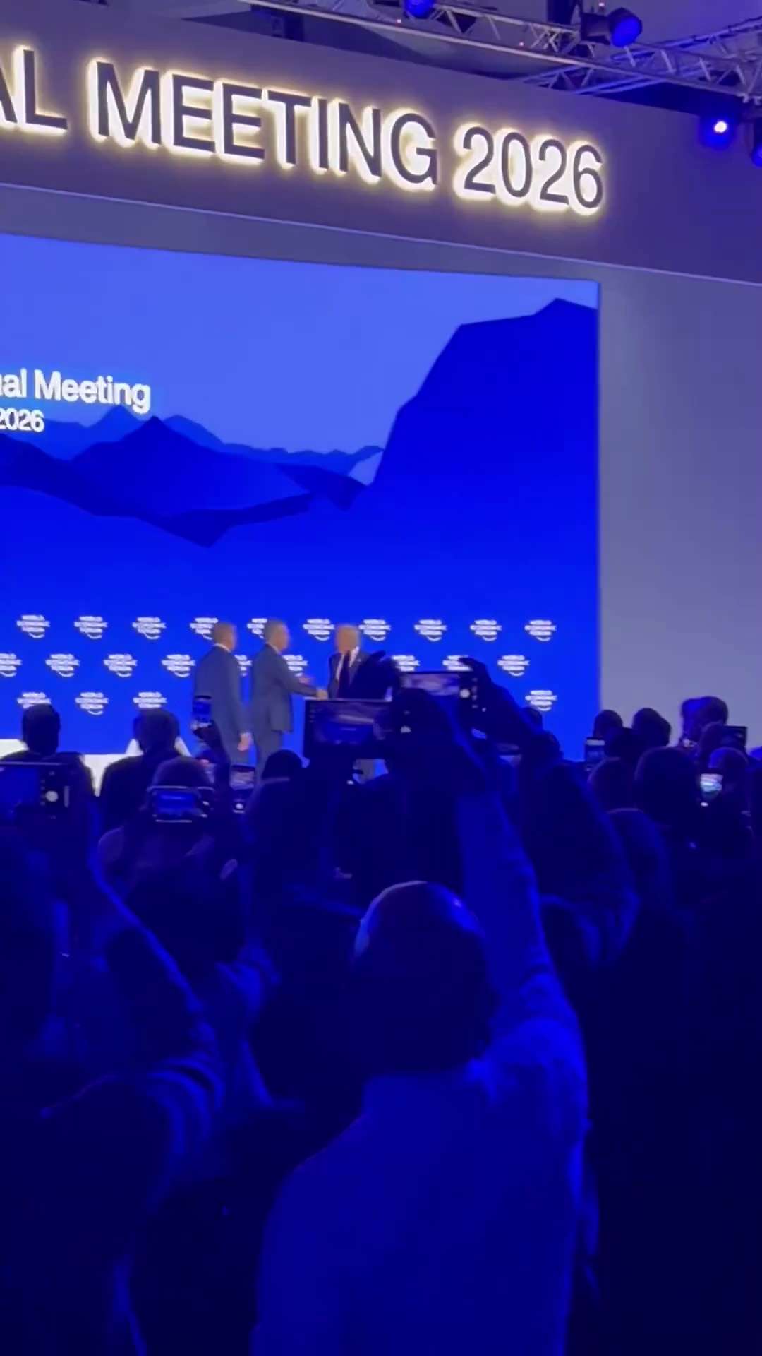Entire crowd rises at Davos for President Donald Trump.

President Donald Trump’s Davos speech is al...