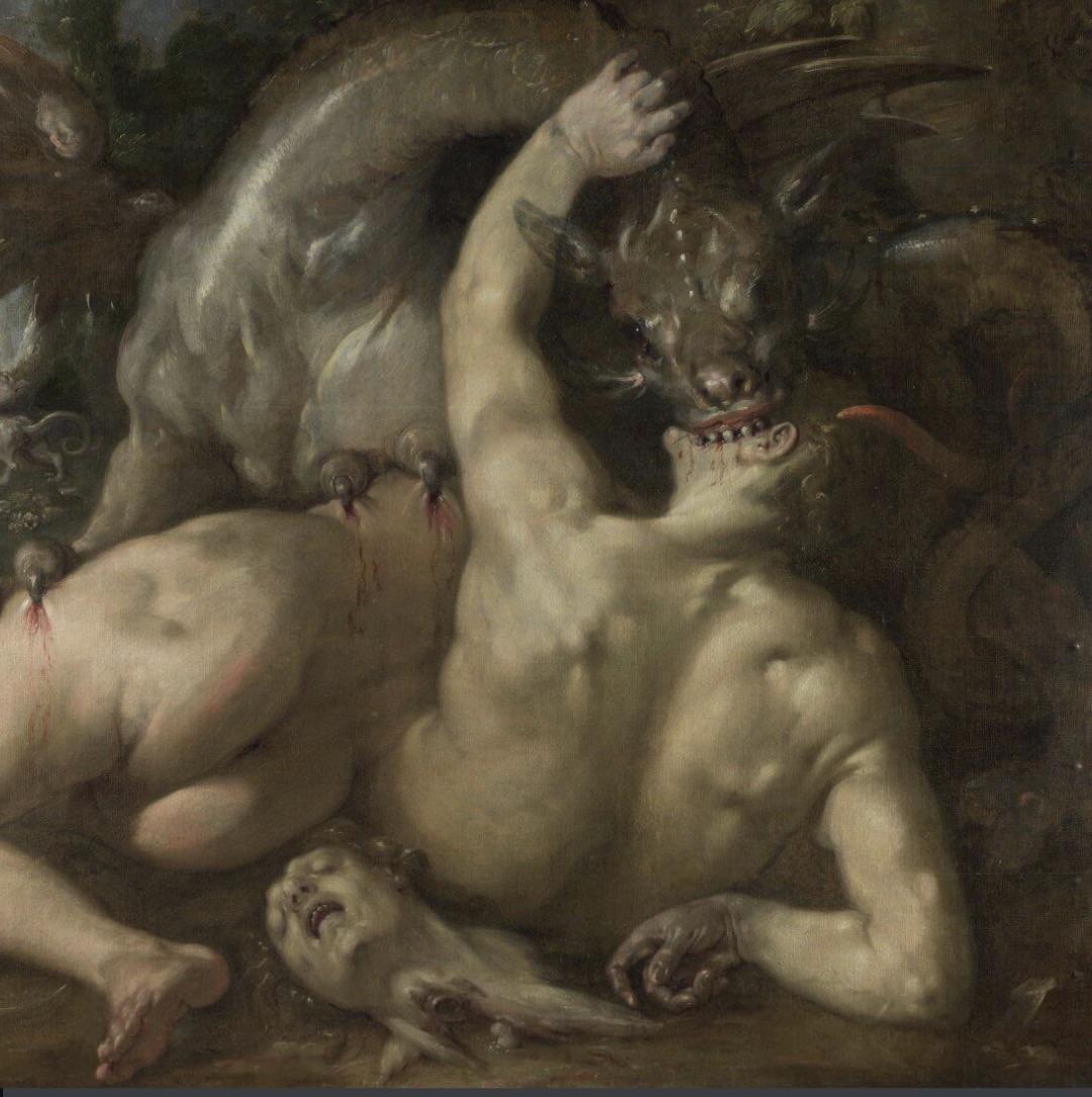 Cool painting of dragon eating a guy