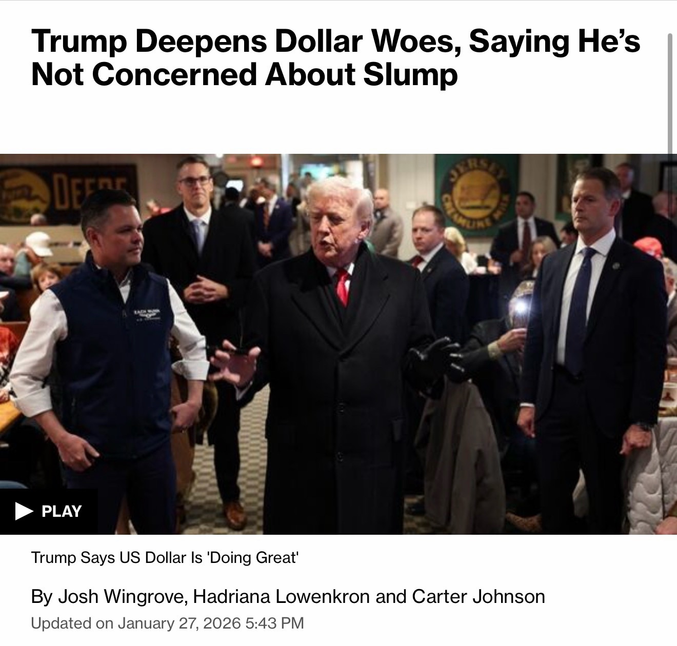 “No, I think it’s great,” Trump told reporters in Iowa on Tuesday when asked if he was worried about...