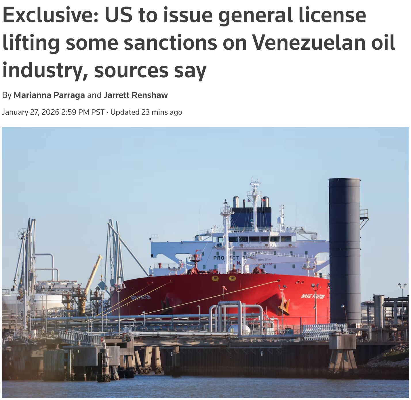 On Tuesday, U.S. officials said they are preparing a general license to ease sanctions on Venezuela’...