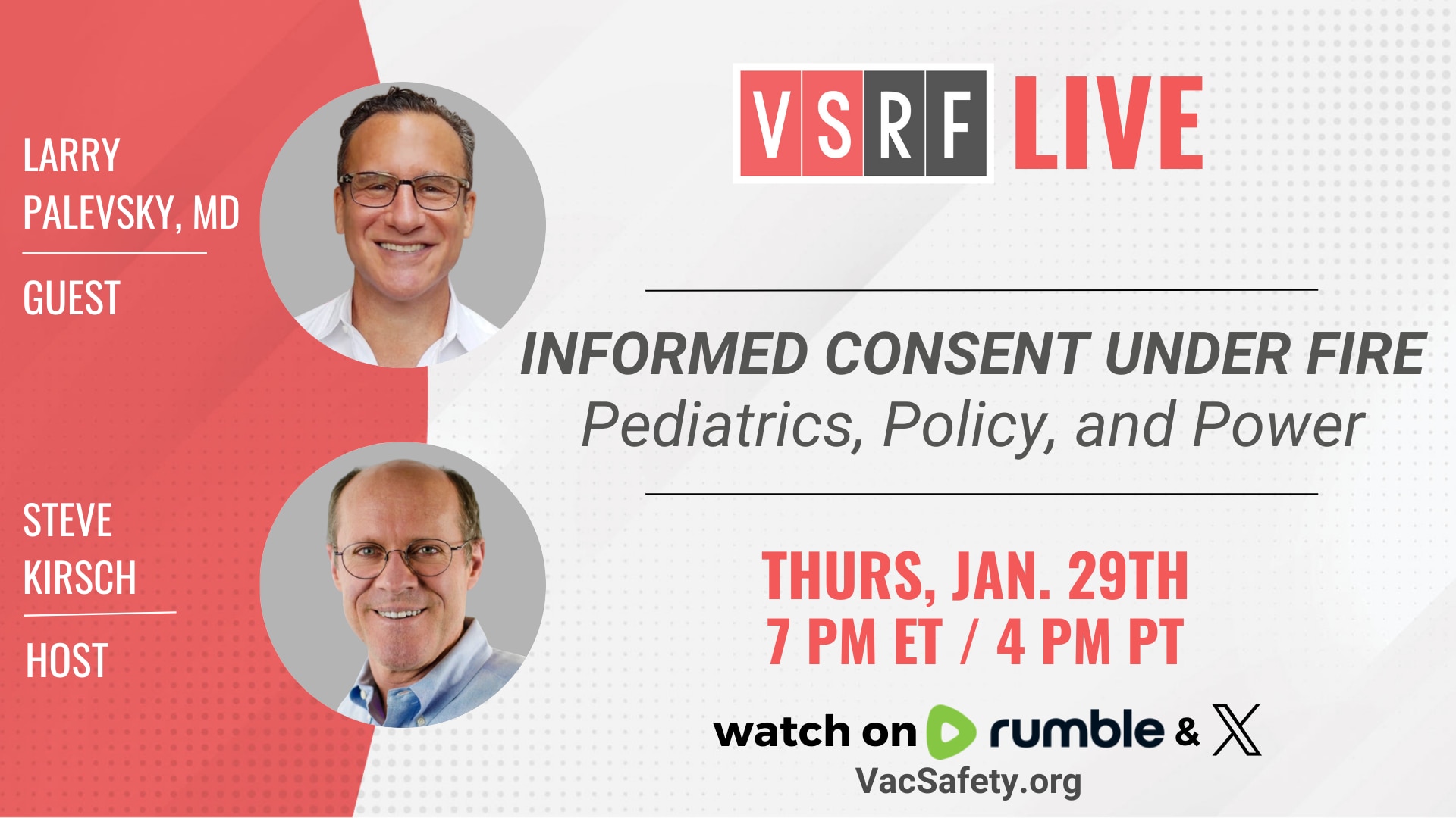 🚨 TONIGHT on VSRF Live 🚨

VSRF Live welcomes Dr. Larry Palevsky, MD , one of the most courageous v...