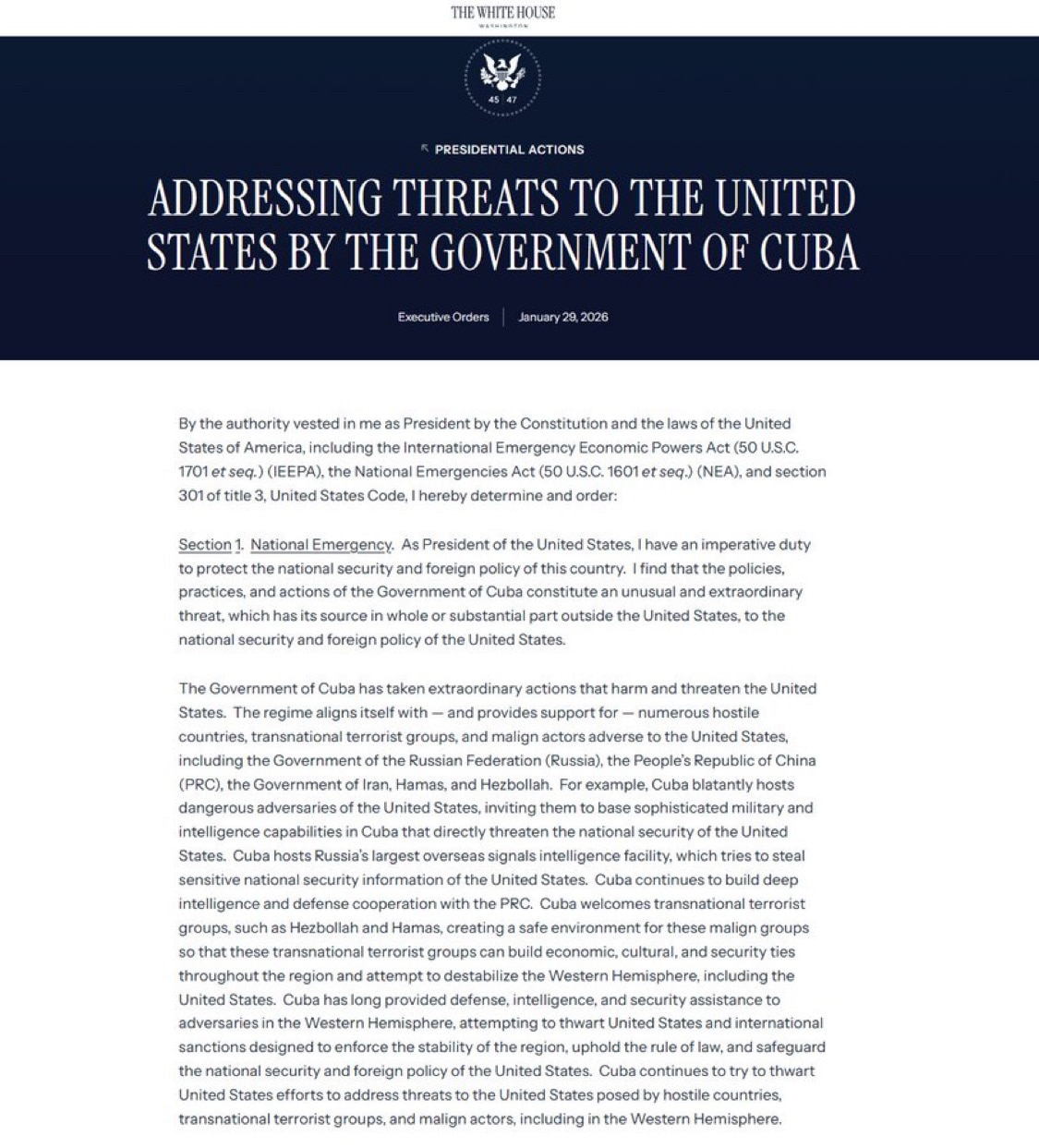 💥💥💥每天告诉自己不要上头，控制情绪，结果每天都有灭共大事发生，让人不得不兴奋！💥💥💥🥳🥳🥳

最新消息——川普签署行政命令，宣布针对古巴进入“国家紧急状态”，并将对向古巴供应石油的...