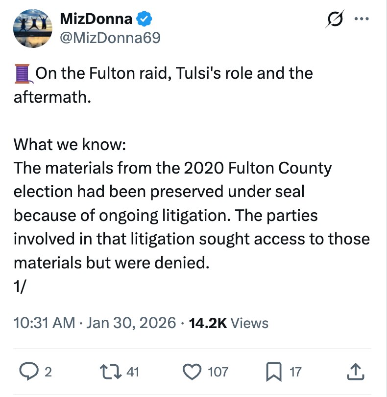 Memo From Georgia - https://x.com/MizDonna69/status/2017259324922360151?s=20
