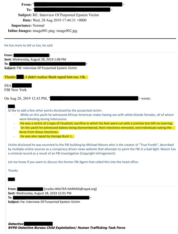 💥💥💥刚刚公开的艾波斯坦岛事件的文件显示💥💥

🇺🇸 一名受害者在最新公布的爱泼斯坦文件中声称，他曾被乔治·布什强奸：

•  他称，在一艘游艇上，他目睹非裔美国男性与金发白人女性发生性...