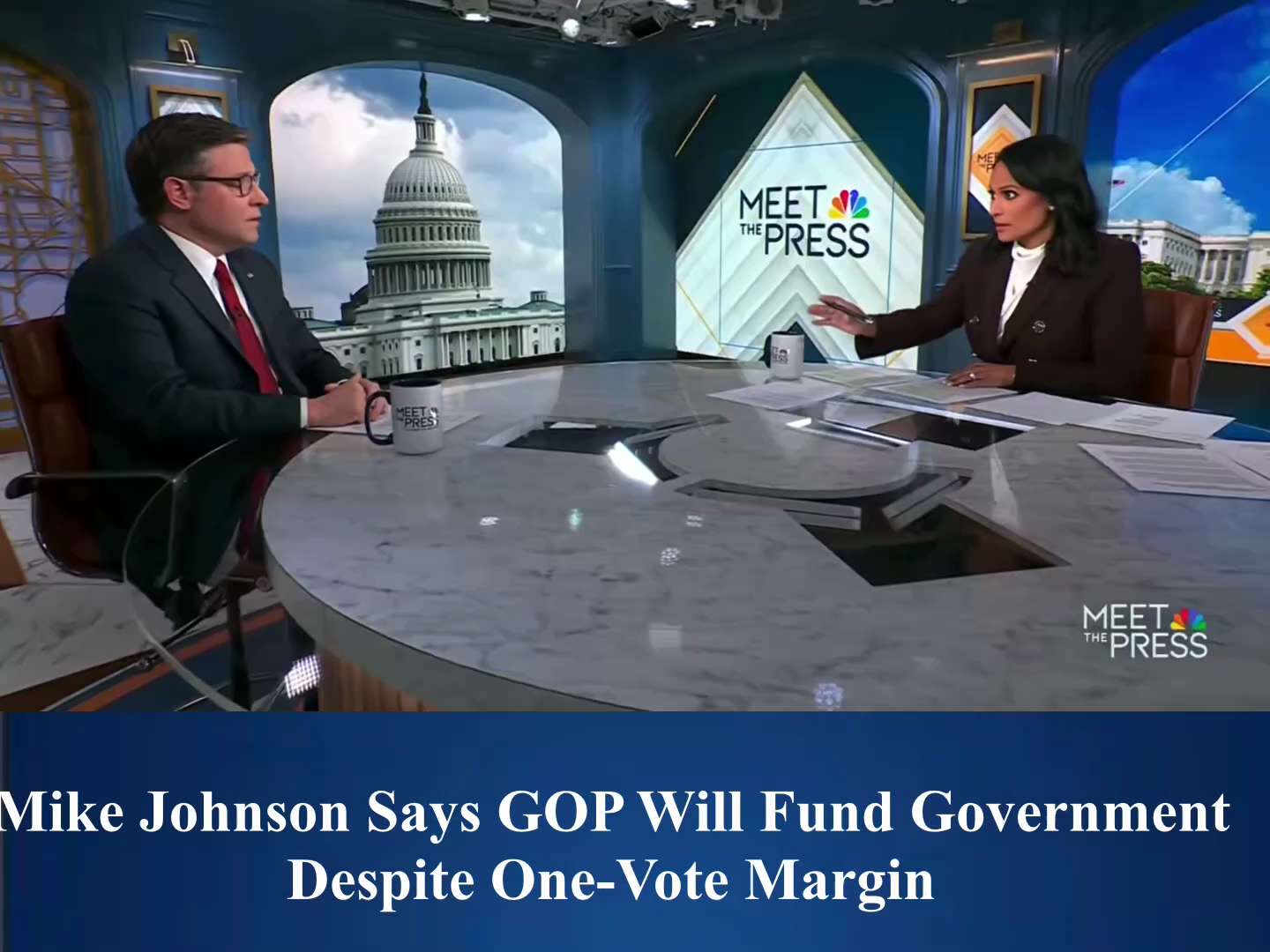 NBC’s Kristen Welker pressed House Speaker Mike Johnson on reopening the government — questioning wh...
