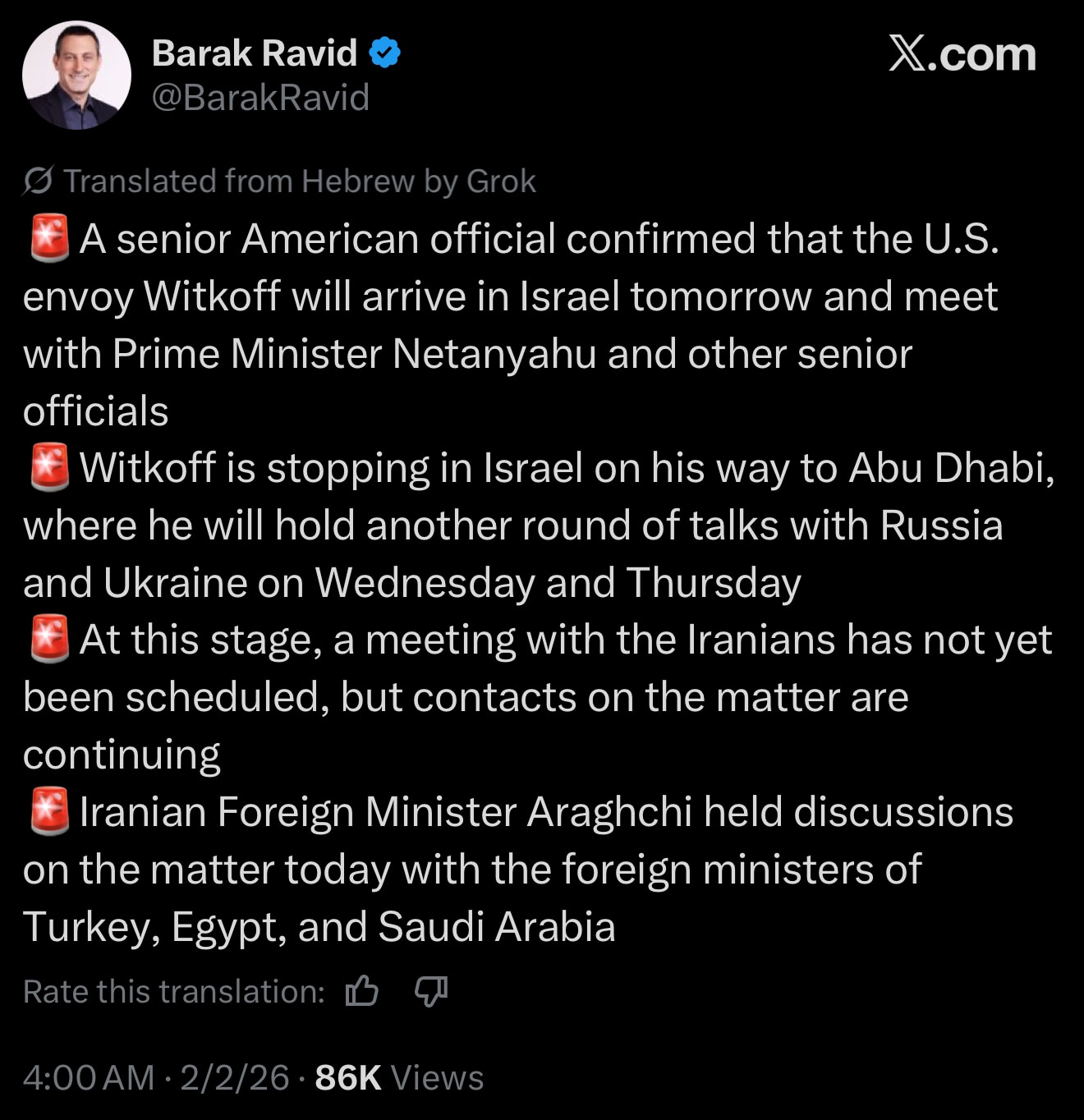 Talks Kicking Off This Week with Islamic Republic in Turkey 

https://x.com/barakravid/status/201829...