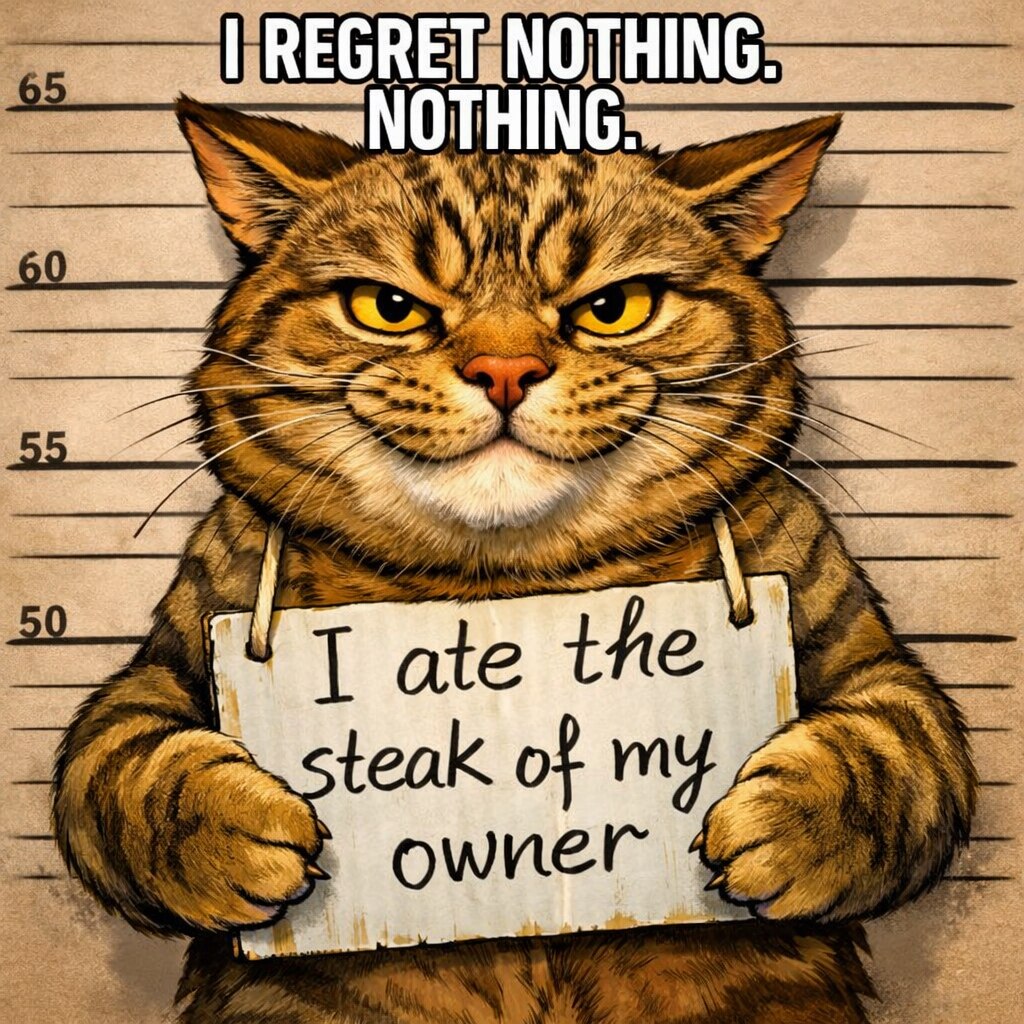 He said what he said.
No remorse. No apologies. No steak left behind. 🥩🐈‍⬛