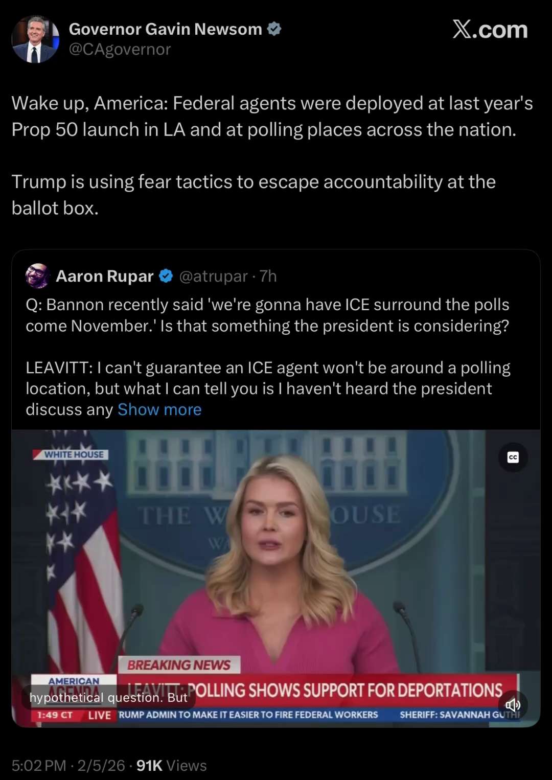 ICE TO THE POLLS

https://x.com/cagovernor/status/2019532206226698620?s=46