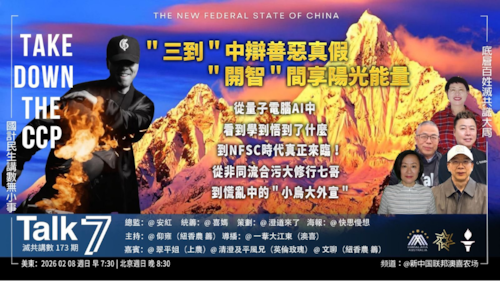 《Talk 7》第173期
主題：＂三到＂中辯善惡真假 ＂開智＂間享陽光能量
主持：仰雍
嘉賓：翠平姐 舒平風 澄道来了
海報：快思慢想
導播：一苇大江東
播出：每周日美東時間早上7:30-8:30