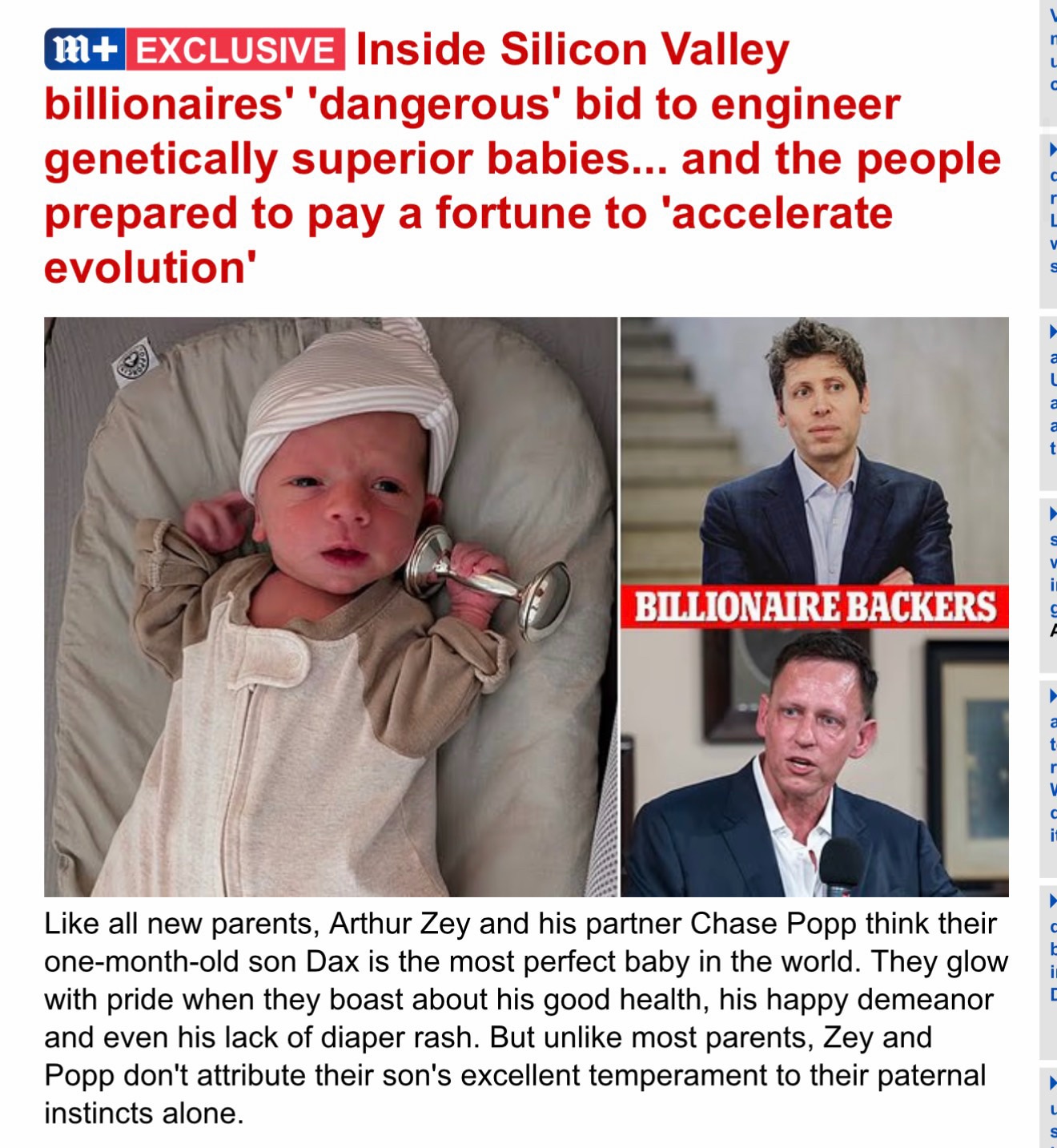 GOD WILL NOT BE MOCKED: The Transhumanists Take Charge with ‘Designer Babies’

https://www.dailymail...