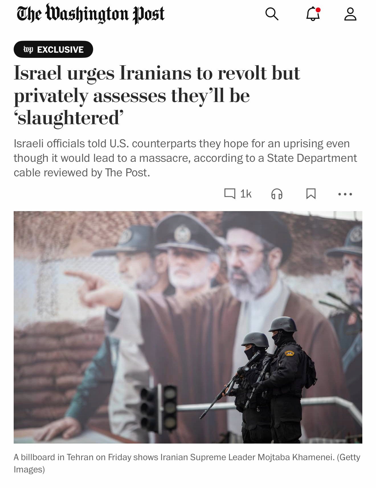 “The cable, circulated by the U.S. Embassy in Jerusalem on Friday, relayed an Israeli assessment tha...