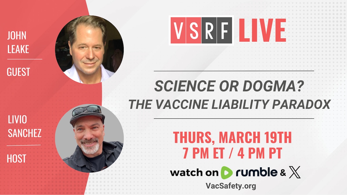 ⚡ TONIGHT on VSRF Live ⚡

John Leake joins us to explore a critical question: How did vaccines move ...