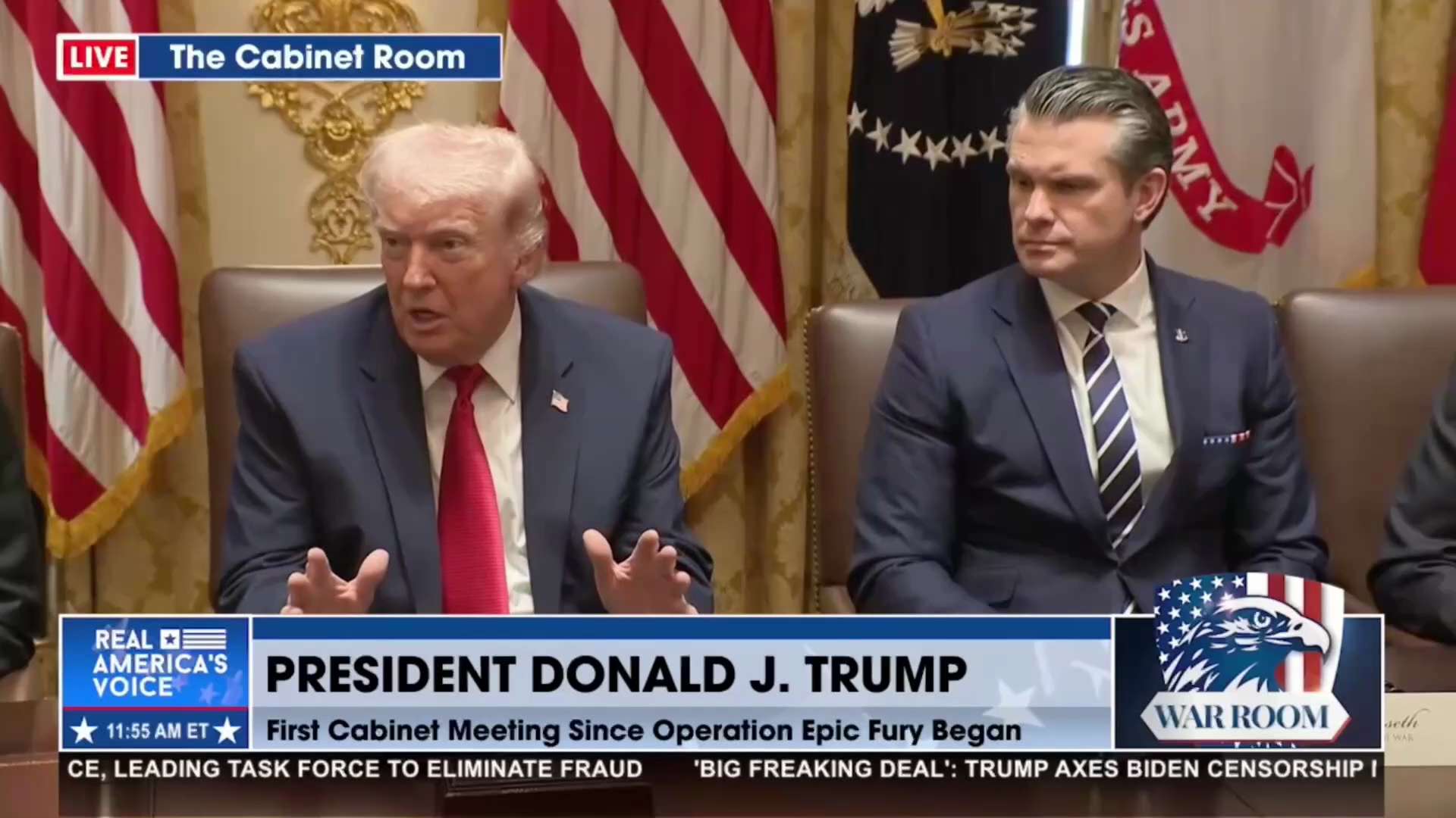 PRESIDENT TRUMP: We’ve decimated them as a military. The problem with the Strait of Hormuz is this: ...