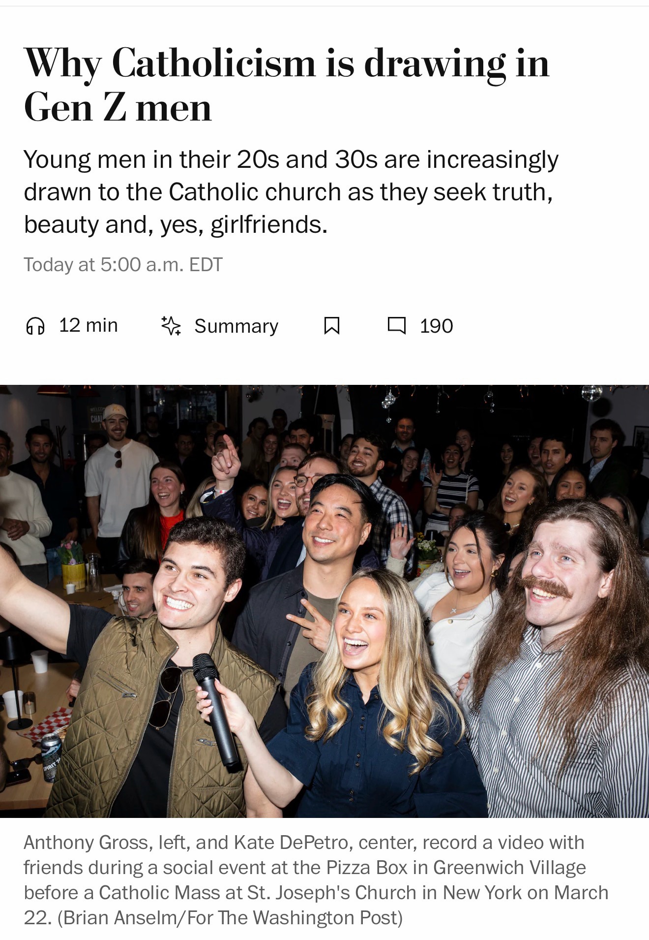 “The pendulum is swinging,” he wrote in the caption of one video. “Gen Z is turning back to God.”

“...