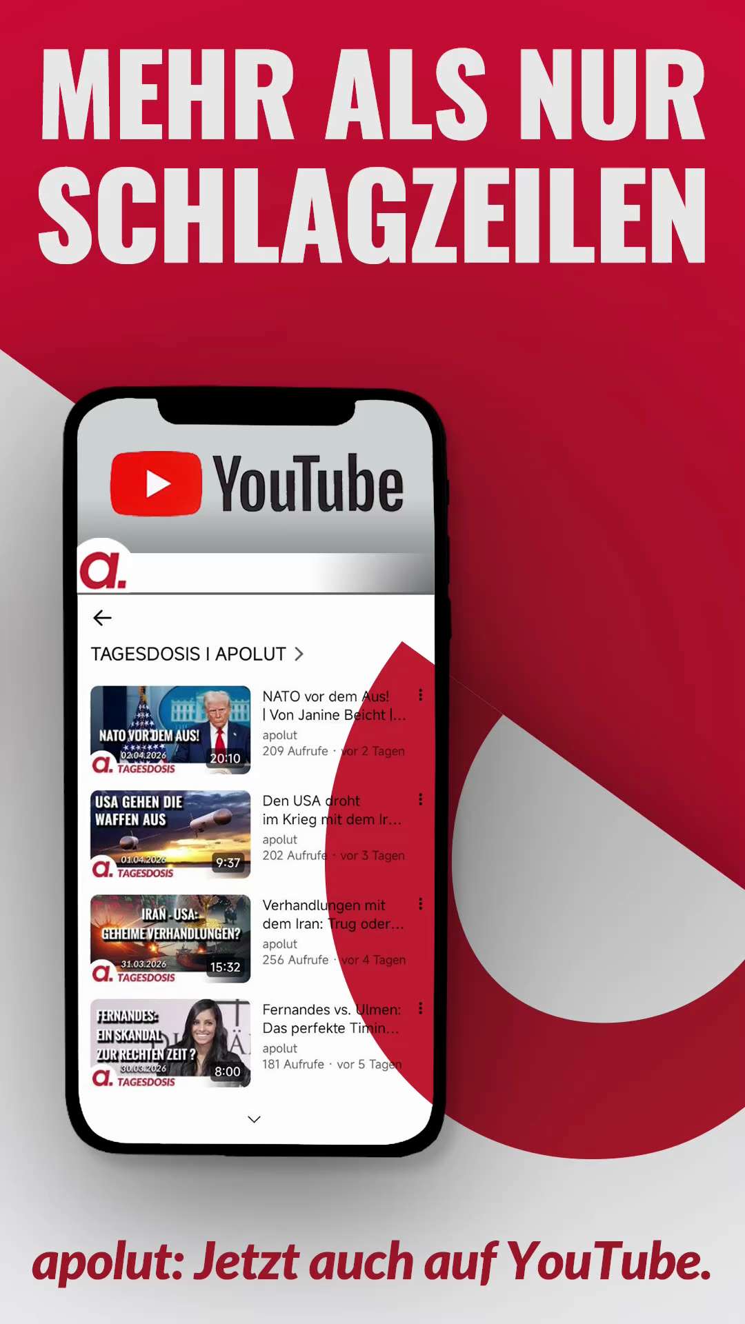 Apolut ist wieder auf YouTube!

Jetzt Kanal abonnieren und teilen Sie gerne unsere Inhalte im Netz!
...