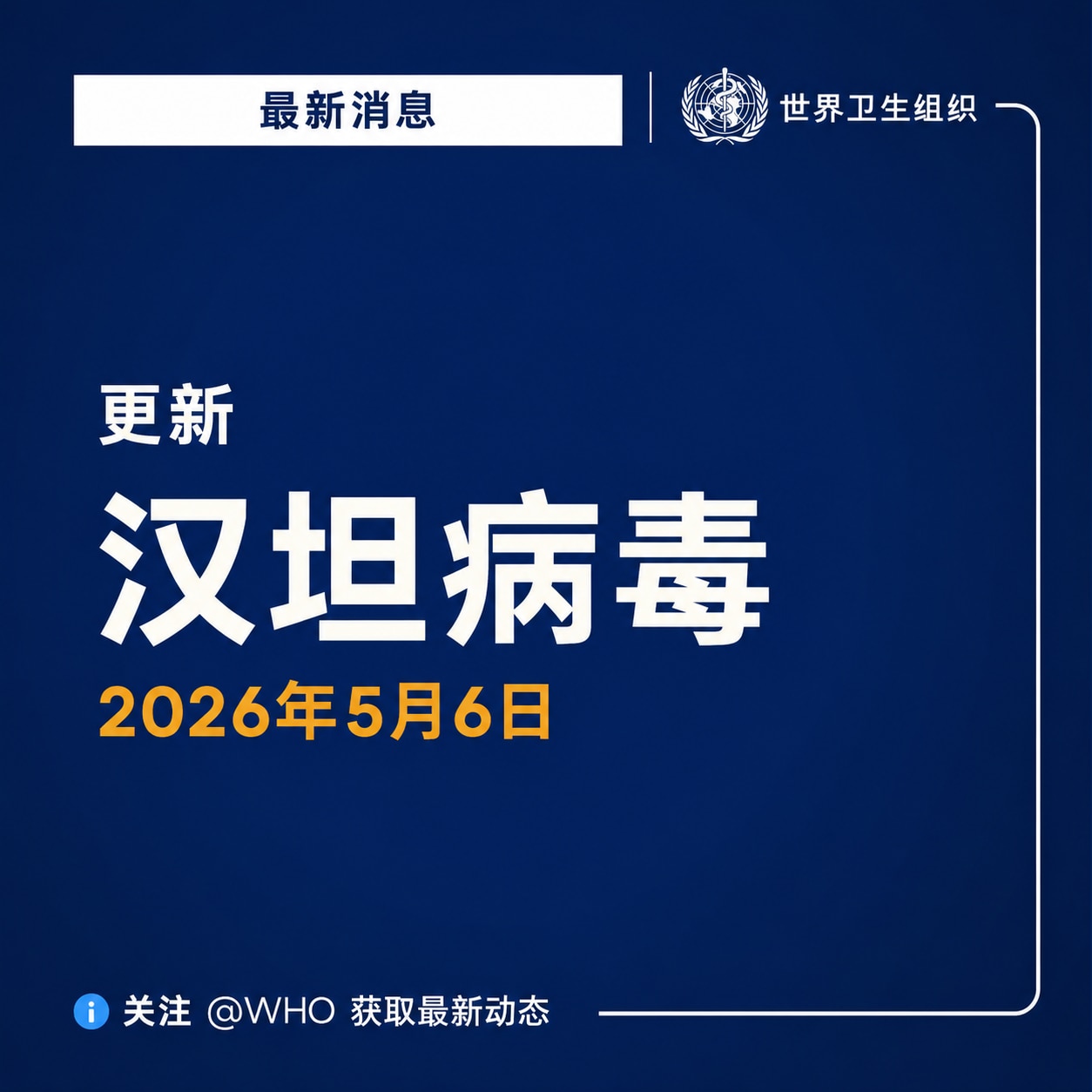 🚨【WHO最新通报】游轮汉坦病毒疫情升级：截至5月6日，已有8例病例，3例经实验室确认！
👉病毒类型确认为"安第斯汉坦病毒"！
👉这是唯一会人传人的汉坦病毒，致死率可高达50%‼️

💥世界卫...