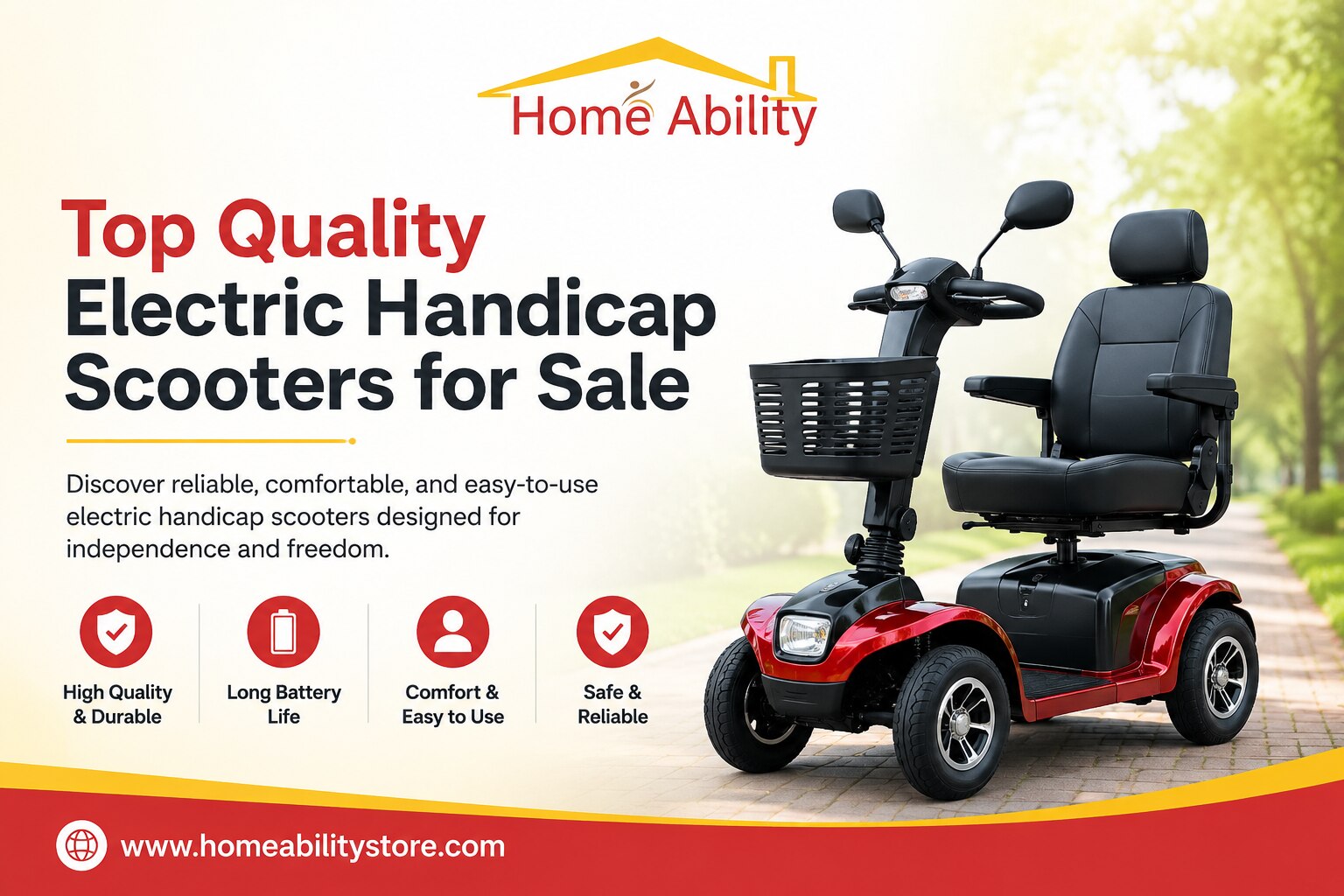 Affordable Electric Handicap Scooters for Sale by Home Ability Store

Browse affordable electric han...