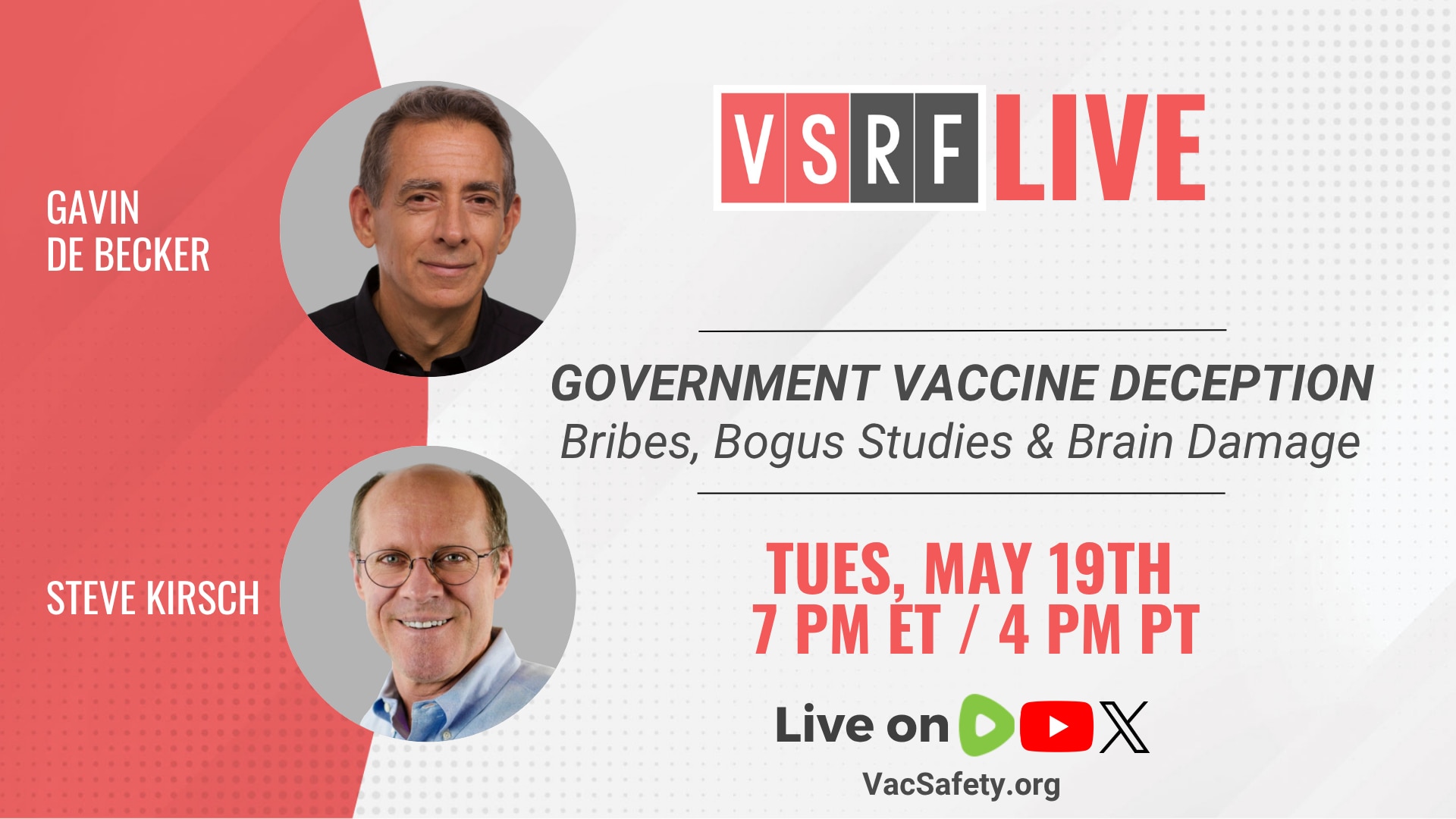 🚨 Coming up Tuesday on VSRF Live — Gavin de Becker joins us for a thought-provoking conversation ab...