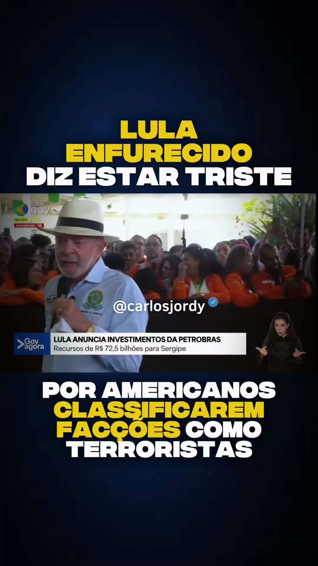 Lula enfurecido ataca Flávio Bolsonaro por ter ido aos EUA articular para classificar facções como t...