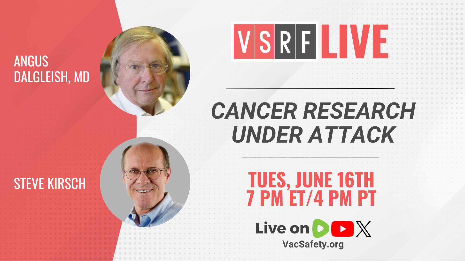 🚨 THIS TUESDAY ON VSRF LIVE 🚨

Fresh off Senator Ron Johnson's Senate hearing on COVID-19 injectio...