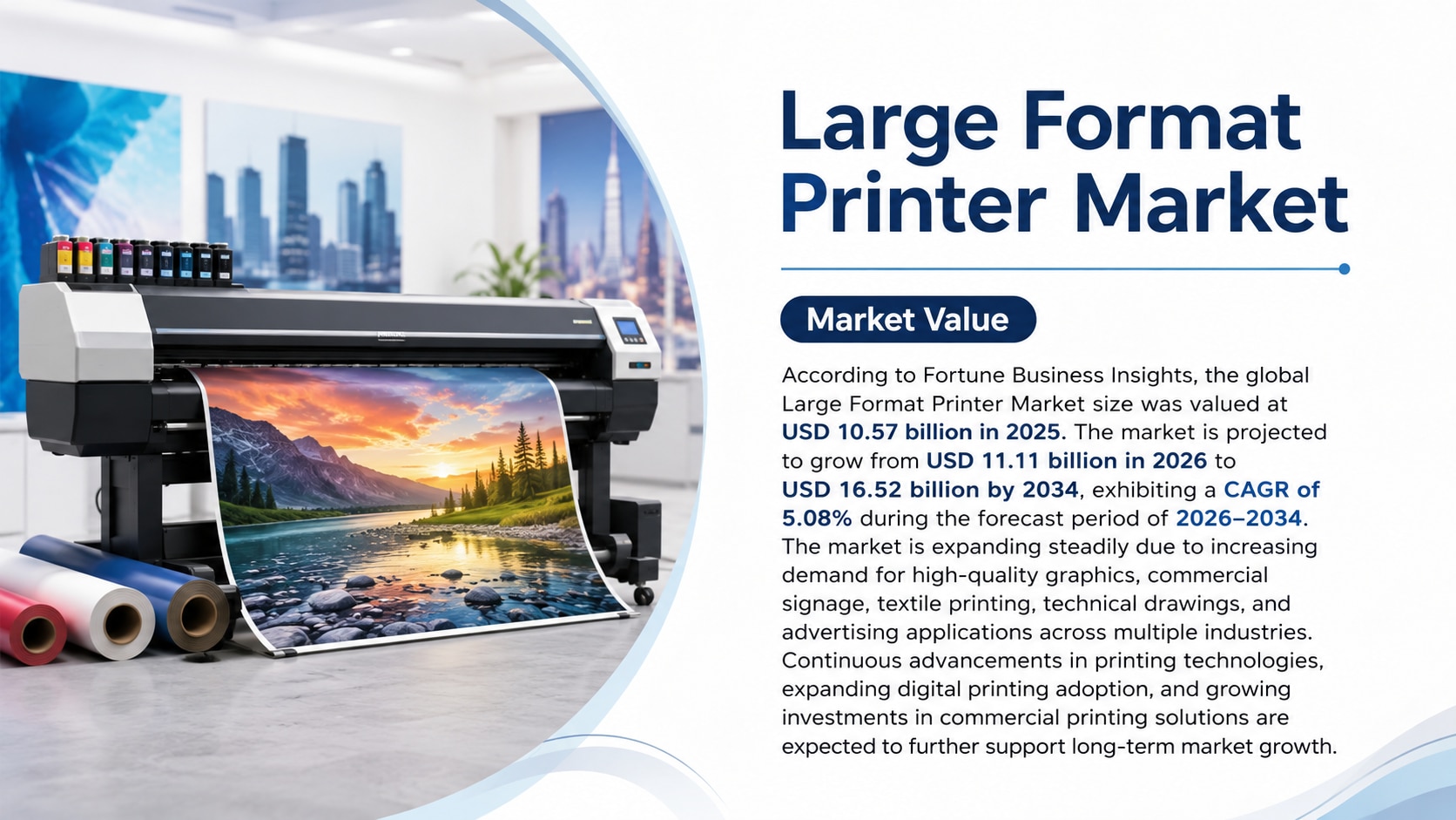 Large Format Printer Market Size, Share & Growth Forecast (2026–2034)
 
According to Fortune Busines...