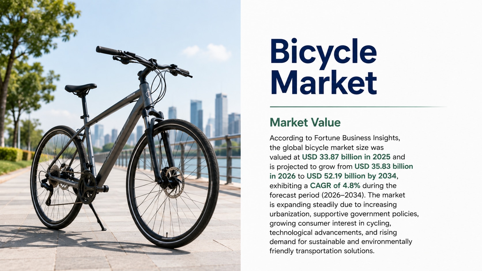 Bicycle Market Size, Share, Trends, Industry Growth, and Forecast (2026–2034)

According to Fortune ...