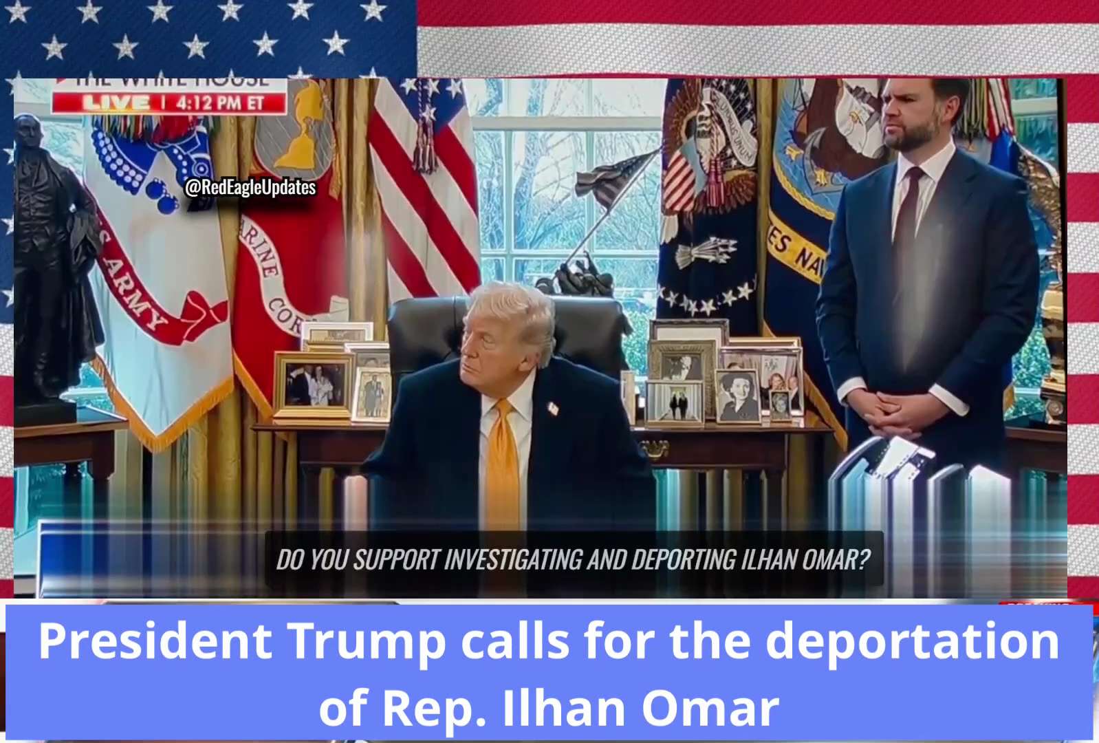 🚨President Trump calls for the deportation of Rep. Ilhan Omar and tasks Vice President JD Vance’s a...